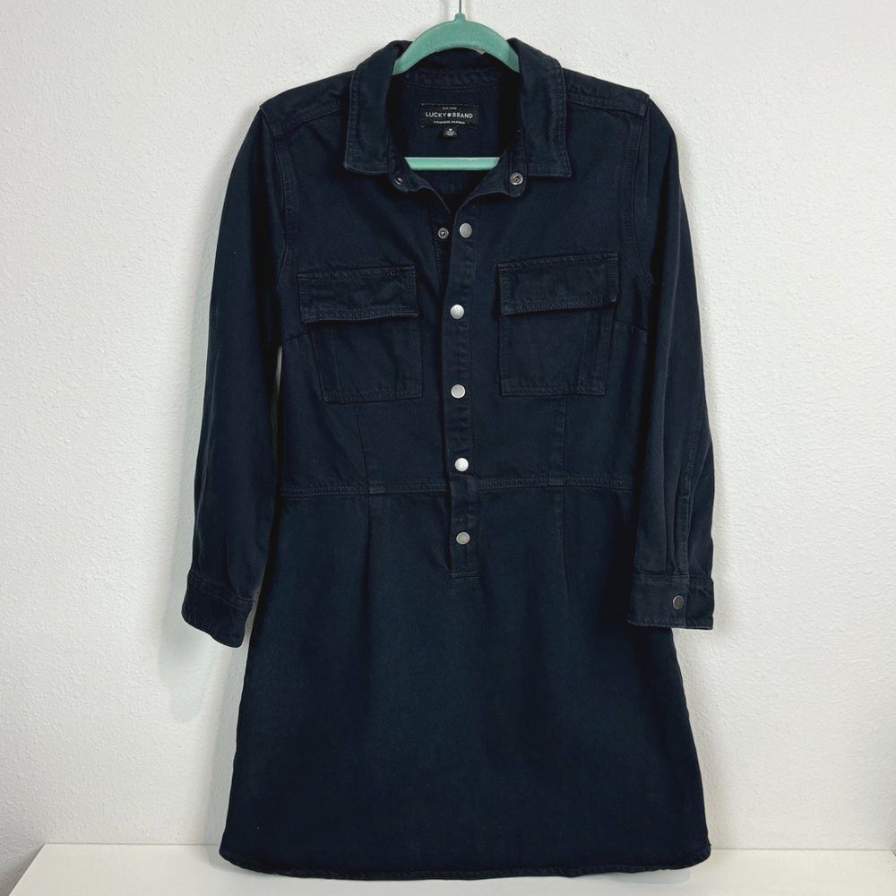 Lucky Brand Long Sleeve Denim Shift Dress M